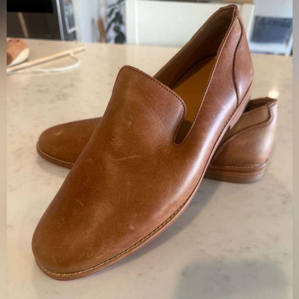 Tecovas Men's Leather Slip-On Loafers in Cognac Brown
